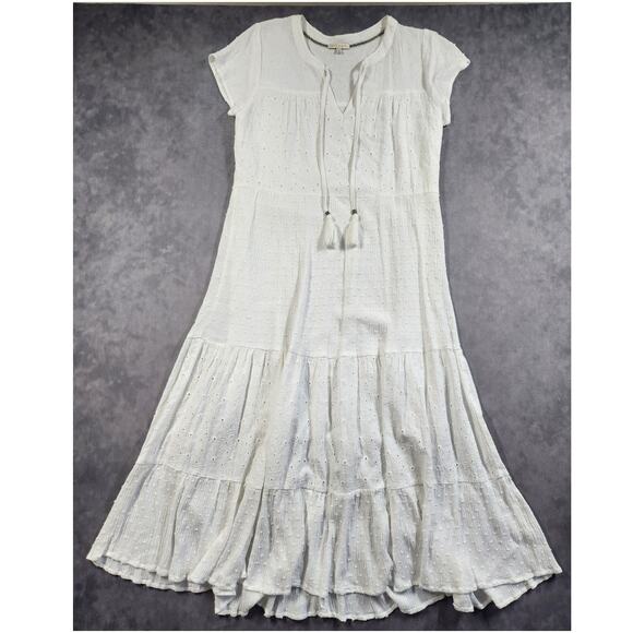 Kate & Sam Dress Womens Size Small S White Boho Hippie Prarie Summer Textured95 - Picture 1 of 16